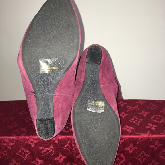 Burgundy Suede Mid Calf Boot - Picture 8 of 8